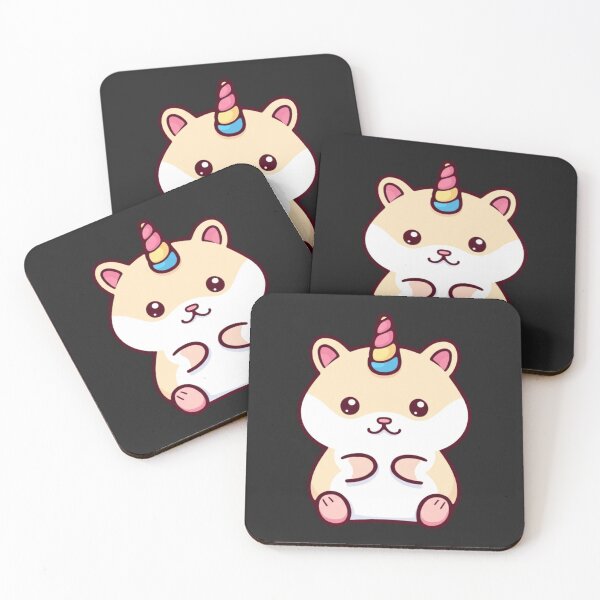 Item preview, Unicorn Hamster – Cute Kawaii Chibi Hamster with Unicorn Horn | Funny Minimalist Premium Design designed and sold by ColorSplash123.