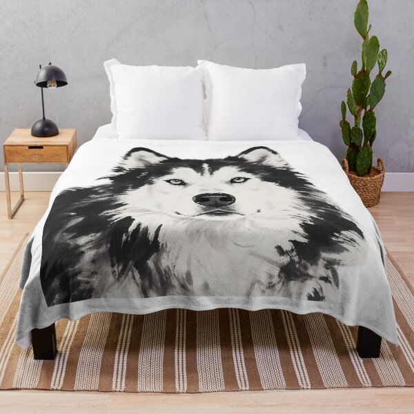 Item preview, Alaskan Malamute Ink Painting Close-up designed and sold by forget45studio.