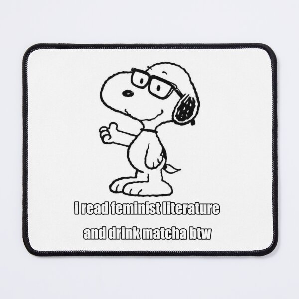 Item preview, snoopy male manipulator drinks matcha and reads feminist literature designed and sold by Dan-ofthedirt.