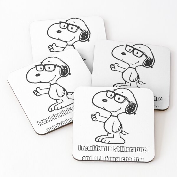 Item preview, snoopy male manipulator drinks matcha and reads feminist literature designed and sold by Dan-ofthedirt.