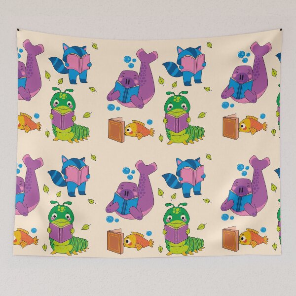 Item preview, funny animals reading books designed and sold by Mauswohn.