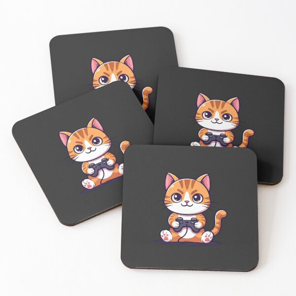 Item preview, Gamer Cat – Funny Kawaii Chibi Cat Playing Video Games | Minimalist Premium Design designed and sold by ColorSplash123.