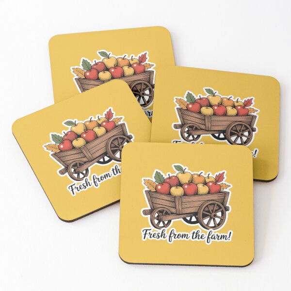 Item preview, Fresh Farm Apples in Wooden Wagon with Green Leaves designed and sold by SplashTastic.