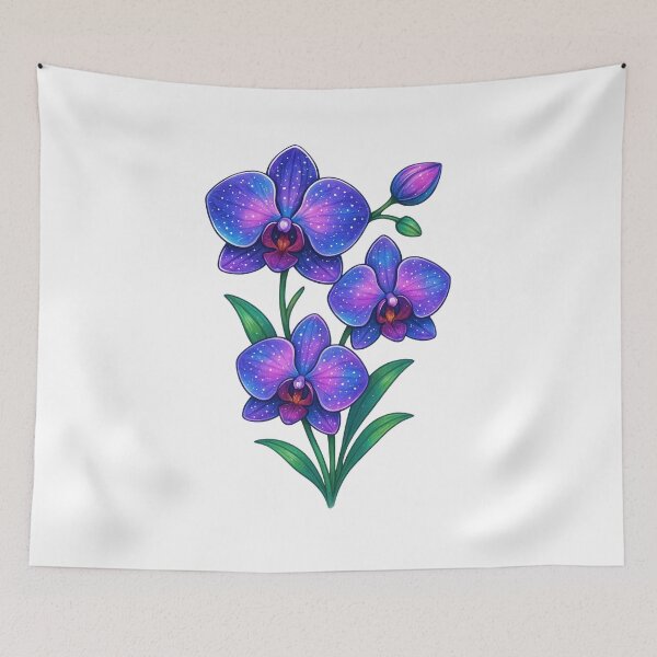 Item preview, Galaxy Orchid with Cosmic Petals | Fantasy Botanical Art designed and sold by Gallery-yuuna .