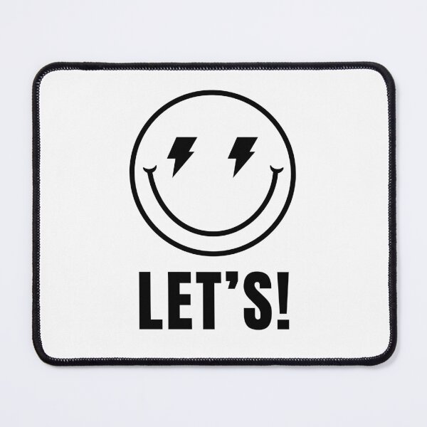 Item preview, LET’S! – Lightning Smiley Face Bold Minimal Black & White Sticker & Tee designed and sold by Fig Tree Lane - Art &Tees.