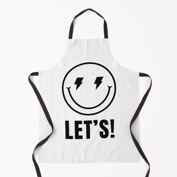 Item preview, LET’S! – Lightning Smiley Face Bold Minimal Black & White Sticker & Tee designed and sold by Fig Tree Lane - Art &Tees.