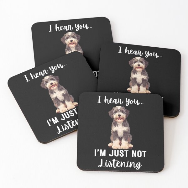 Item preview, Funny Aussiedoodle Design | Stubborn Dog “Not Listening” Quote designed and sold by Fredster1966.
