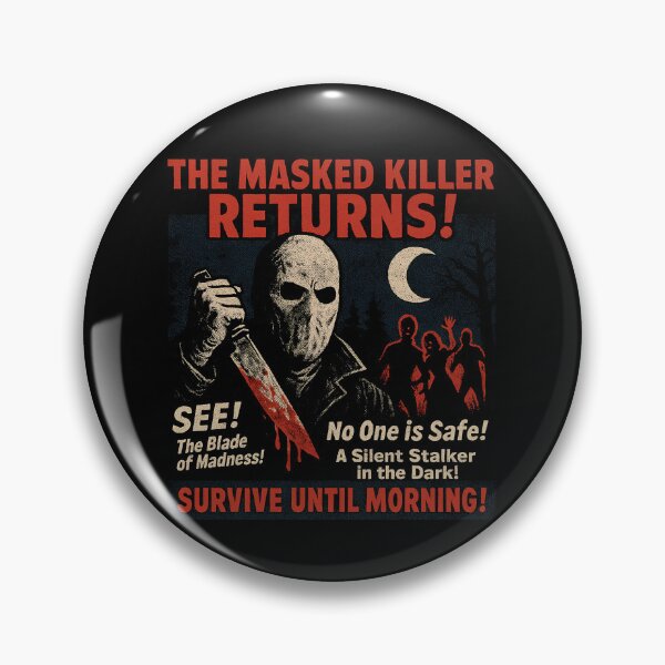 Artikelvorschau, Masked Killer Returns Slasher Filmplakat Vintage Halloween Ausrüstung entworfen und verkauft von DynamicDesign.