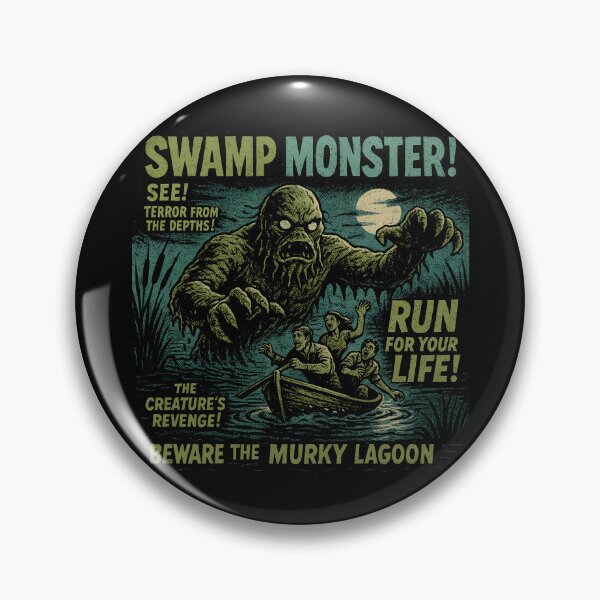 Item preview, Swamp Monster Movie Poster Vintage Halloween Gear designed and sold by DynamicDesign.
