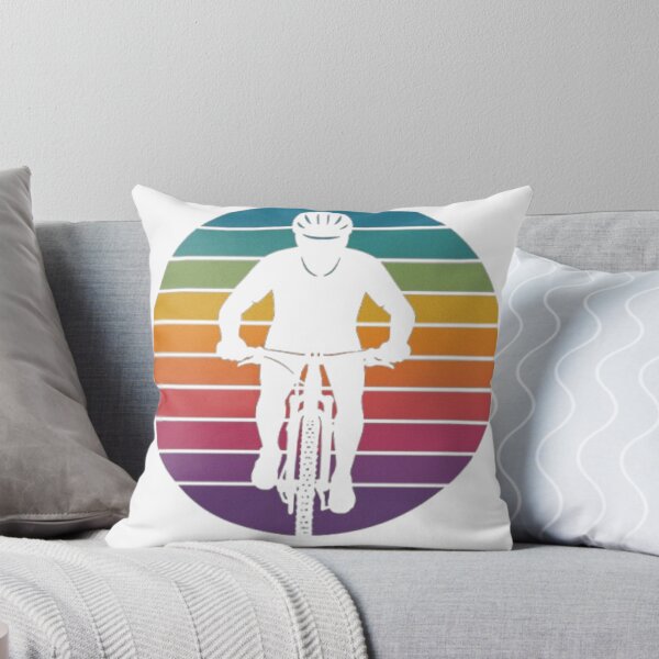 Item preview, Retro MTB Cyclist Silhouette with Colorful Vintage Background designed and sold by Yanoma.