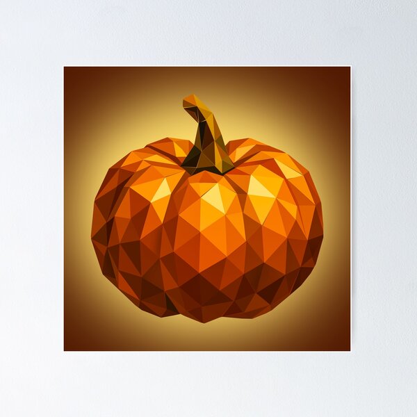 Item preview, Calabaza de Halloween de baja poligonización: diseño geométrico otoñal designed and sold by InFrameVision.