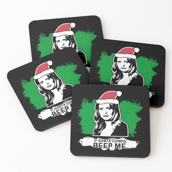 Item preview, "If Santa Comes - Beep Me" Buffy Christmas Card Design designed and sold by Vixetches.