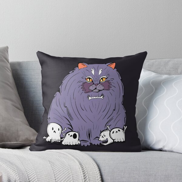 Item preview, bone daddy chonky cat - spooky halloween cat with skulls designed and sold by crestfallenmermaid.