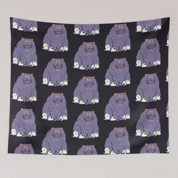 Item preview, bone daddy chonky cat - spooky halloween cat with skulls designed and sold by crestfallenmermaid.