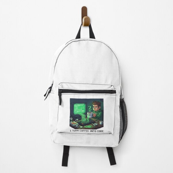 Item preview, I turn coffee into code - Funny 16-bit programmer design designed and sold by Marcelware.