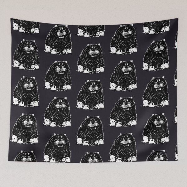 Item preview, bone daddy chonky cat - spooky halloween cat with skulls 3 designed and sold by crestfallenmermaid.