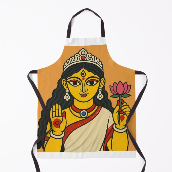 Item preview, Goddess Lakshmi Folk Art Illustration – Divine Indian Artwork by Kartick Dutta designed and sold by KARTICK DUTTA.