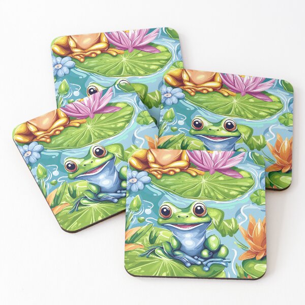 Item preview, colorful frog seamless pattern for children’s products, textile, and wallpapers designed and sold by MamaDong.