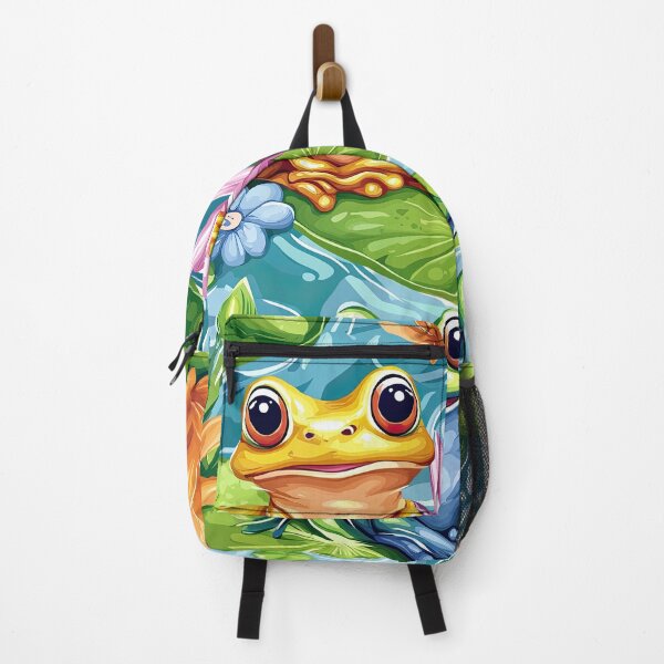 Item preview, colorful frog seamless pattern for children’s products, textile, and wallpapers designed and sold by MamaDong.