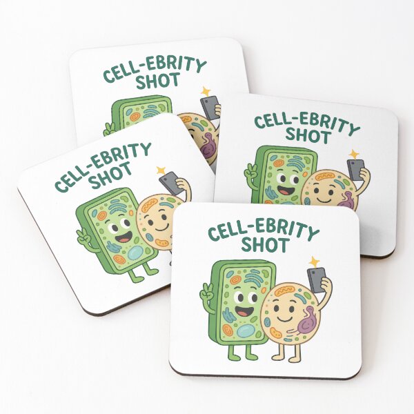 Item preview, Cell-ebrity Shot Funny Science Design - Cute Plant and Animal Cell Pun Art designed and sold by inkoutninja.