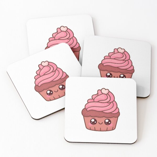Item preview, Kawaii Pink Cupcake with Heart – Cute Dessert Illustration designed and sold by Pacika.