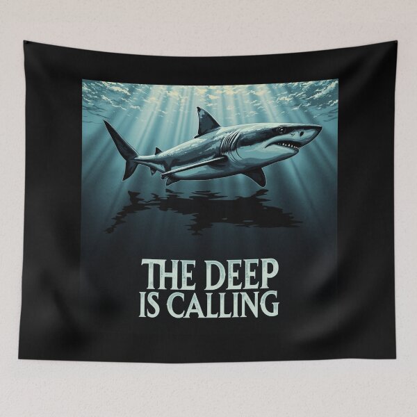Item preview, Deep is Calling Shark Marine Life Ocean designed and sold by Blok45.