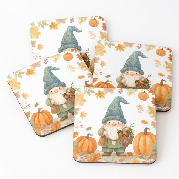 Item preview, Cozy Autumn Gnome with Pumpkins and Acorns – Whimsical Fall Illustration designed and sold by Maya75.