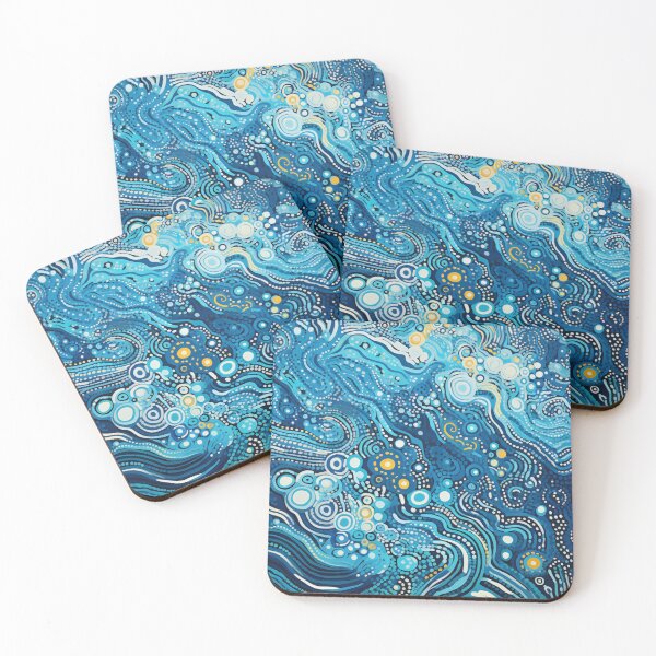 Item preview, Aboriginal Inspired Dot Art - With Waves of Ocean designed and sold by GrinGalore.
