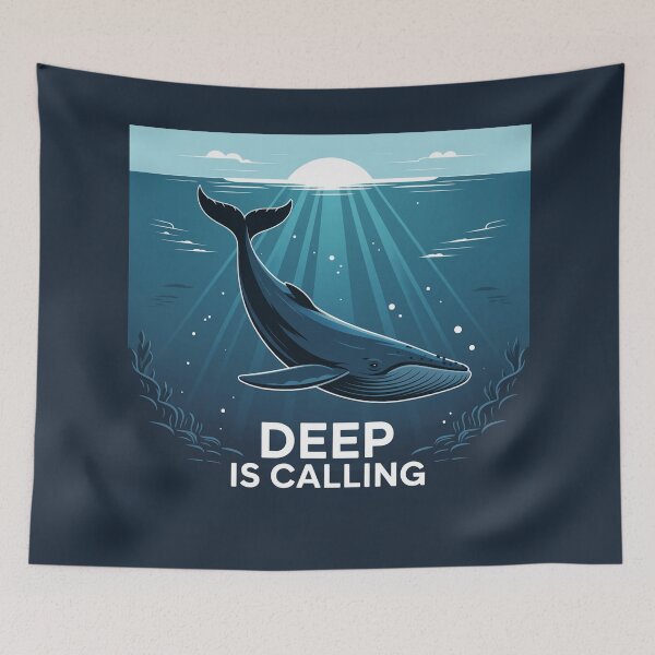 Item preview, Deep is Calling Whale Marine Life Ocean designed and sold by Blok45.