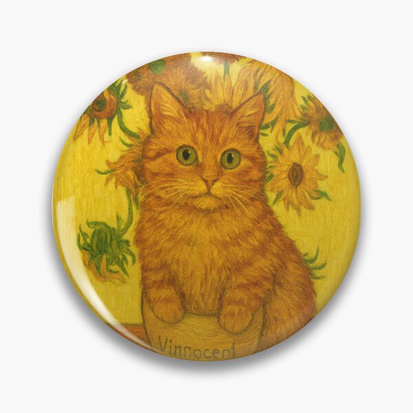 Item preview, Innocent Eyes, Only Love Remains – Funny Cat Art with Sunflowers designed and sold by ArtTrader J.