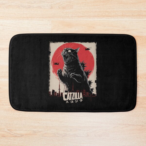 Item preview, Catzilla  Black Cat Kaiju Japanese Monster Attack designed and sold by DedeRLong.