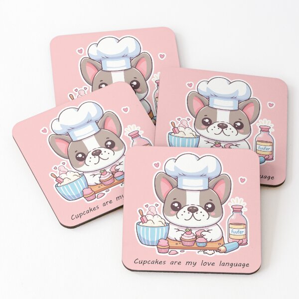 Item preview, Kawaii French Bulldog Baking Cupcakes designed and sold by PetsClan.