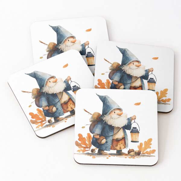 Item preview, Autumn Gnome with Lantern and Acorns – Whimsical Fall Illustration designed and sold by Maya75.