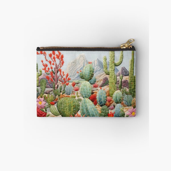 Item preview, embroidery handcraft cactus landscape colorful needle painting designed and sold by G-M-Designs.