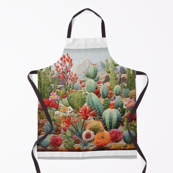 Item preview, embroidery handcraft cactus landscape colorful needle painting designed and sold by G-M-Designs.