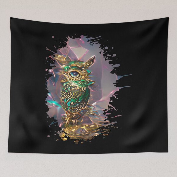 Item preview, Adorable golden owl and emerald gem, ornament decor, baroque design designed and sold by SarahHenke12.