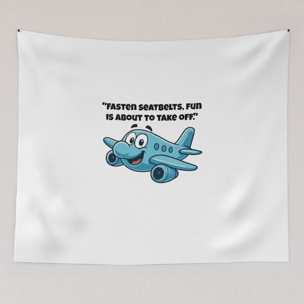 Item preview, Fasten Your Seatbelts – It’s About to Get Cute! Cartoon Airplane Design designed and sold by Latitude 1°N.