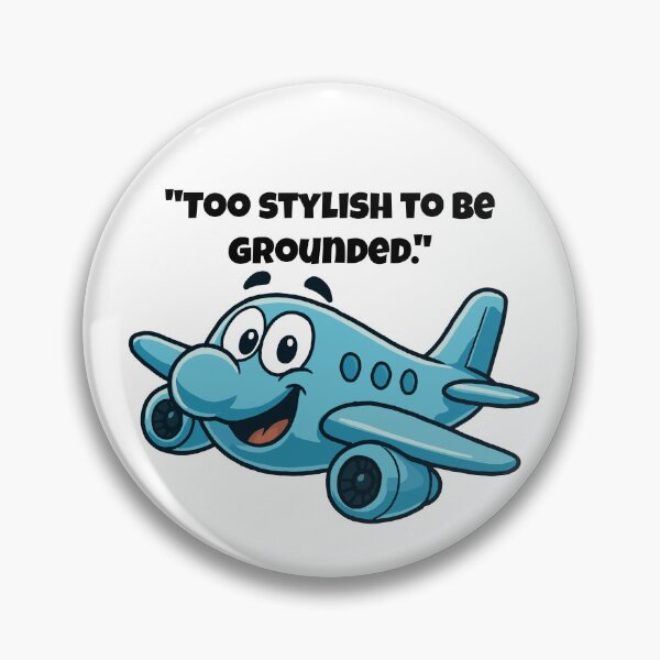 Item preview, Too Stylish to Stay Grounded – Cool Cartoon Airplane Illustration designed and sold by Latitude 1°N.