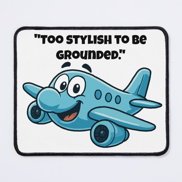 Item preview, Too Stylish to Stay Grounded – Cool Cartoon Airplane Illustration designed and sold by Latitude 1°N.