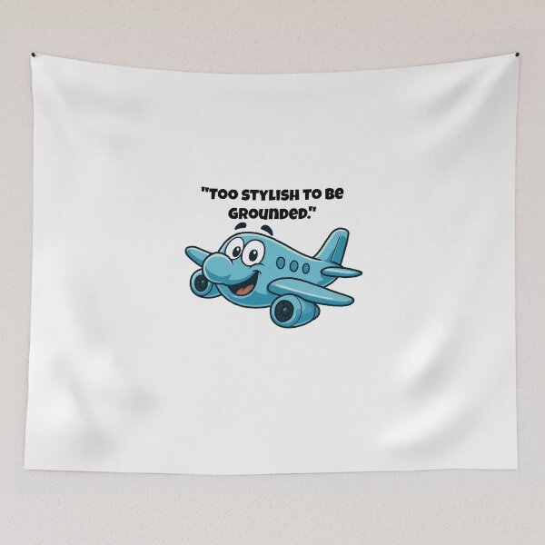 Item preview, Too Stylish to Stay Grounded – Cool Cartoon Airplane Illustration designed and sold by Latitude 1°N.
