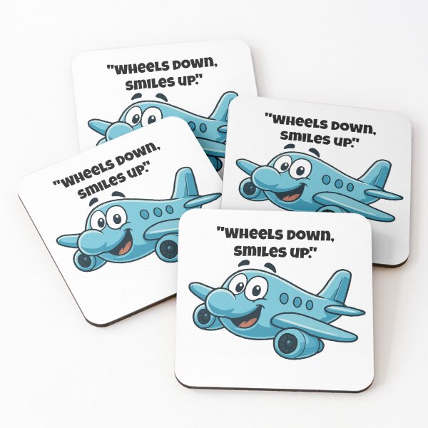 Item preview, Wheels Down, Ready for Fun – Funny Cartoon Airplane Art designed and sold by Latitude 1°N.