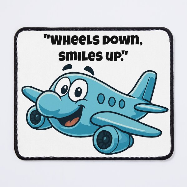 Item preview, Wheels Down, Ready for Fun – Funny Cartoon Airplane Art designed and sold by Latitude 1°N.