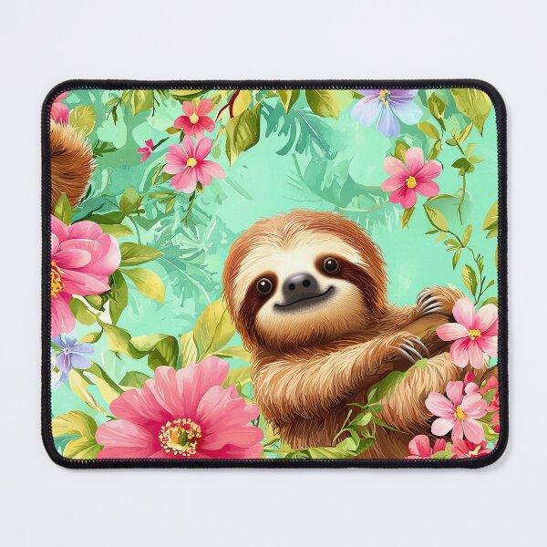 Item preview, Cute sloth seamless pattern, sloth flower jungle seamless design, cartoon sloth seamless background designed and sold by MamaDong.