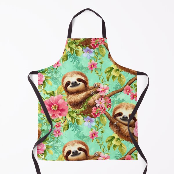 Item preview, Cute sloth seamless pattern, sloth flower jungle seamless design, cartoon sloth seamless background designed and sold by MamaDong.
