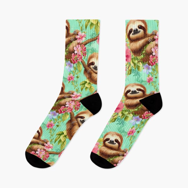 Item preview, Cute sloth seamless pattern, sloth flower jungle seamless design, cartoon sloth seamless background designed and sold by MamaDong.