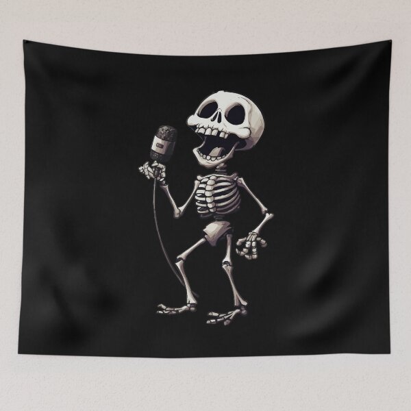 Item preview, Funny Skeleton Singer – Cute Halloween Vibes designed and sold by CroesCreations.