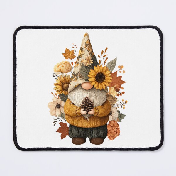Item preview, Autumn Gnome with Sunflowers and Pinecone – Cozy Fall Floral Illustration designed and sold by Maya75.