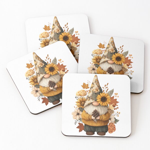 Item preview, Autumn Gnome with Sunflowers and Pinecone – Cozy Fall Floral Illustration designed and sold by Maya75.