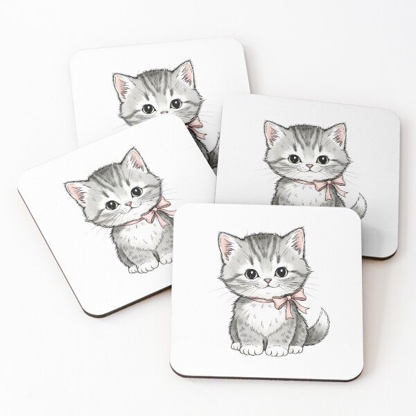 Item preview, Adorable Kitten Wearing Bow Vintage Sticker Design  designed and sold by Imaginationbeyond.