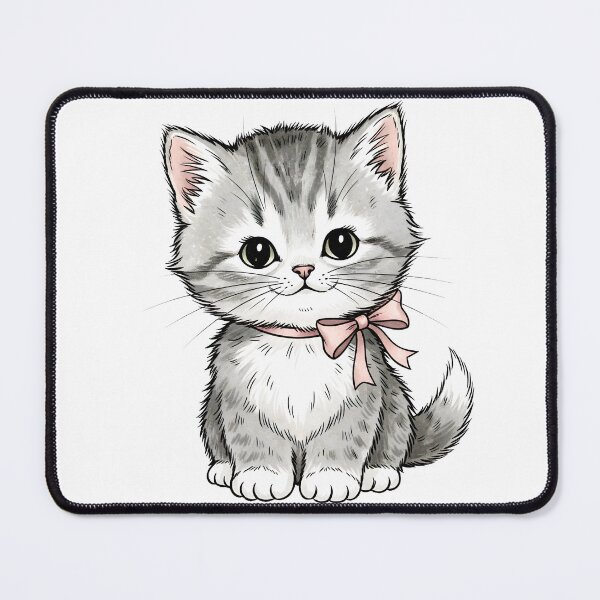 Item preview, Adorable Kitten Wearing Bow Vintage Sticker Design  designed and sold by Imaginationbeyond.